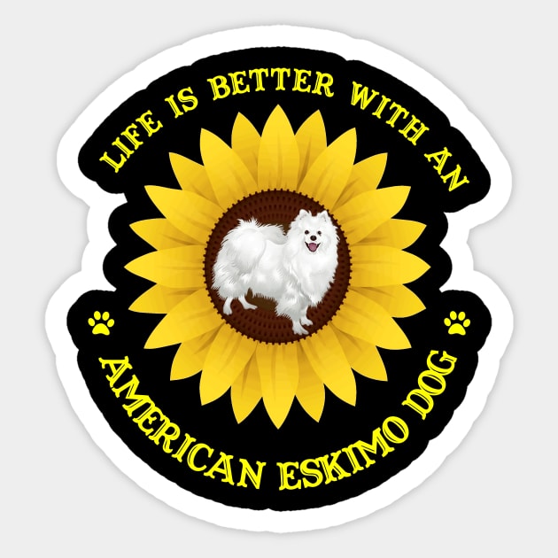 American Eskimo Lovers Sticker by bienvaem